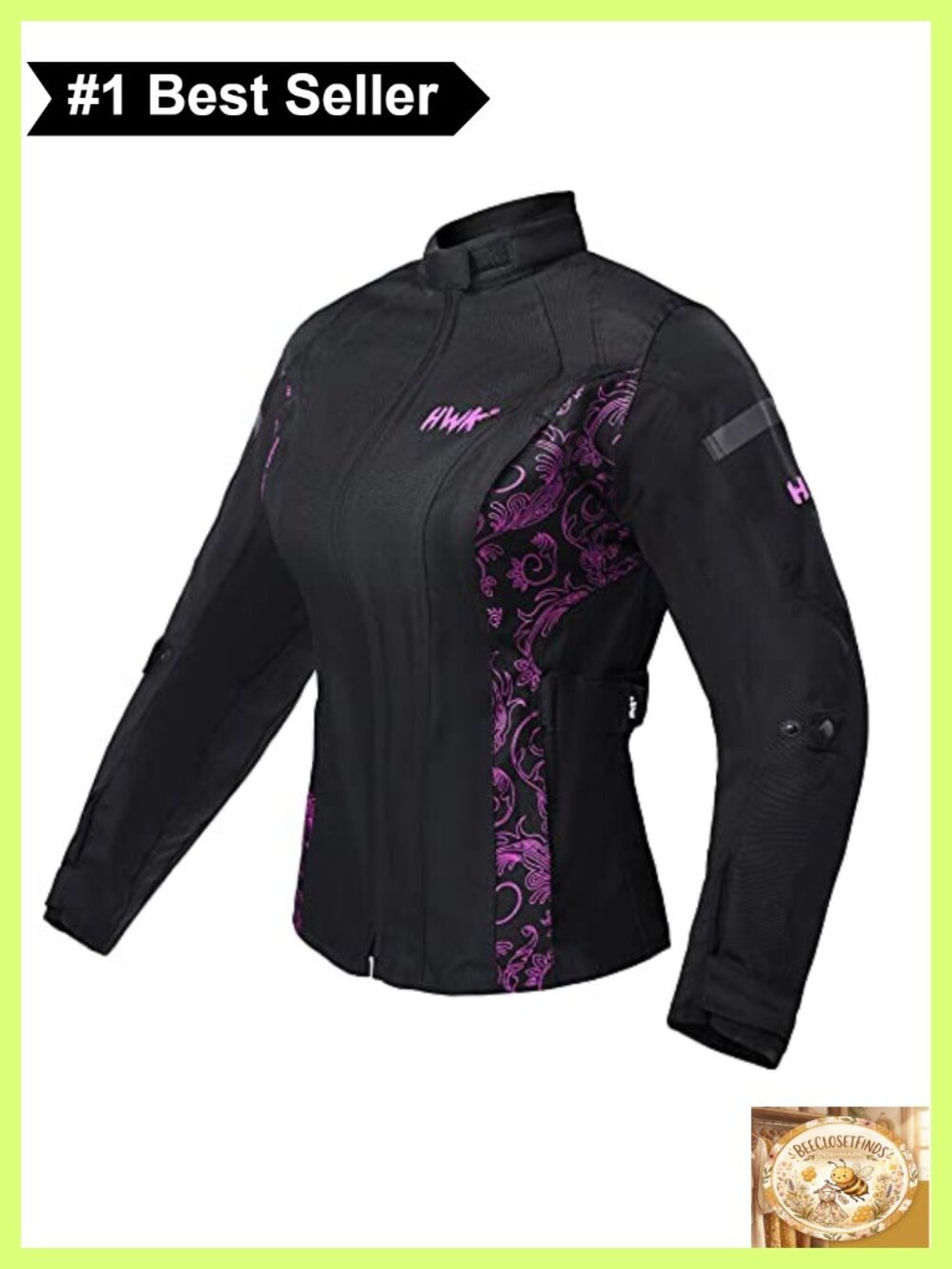 Women's Motorcycle Jacket with Armor 600D Cordura All-Season